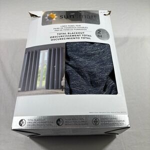 Sunsmart Blackout Curtains Indigo Blue NEW 52x84 Grommet Top Lined Pair NEW
